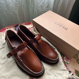 Hereru T-Bar Leather Loafers (Originally $600)